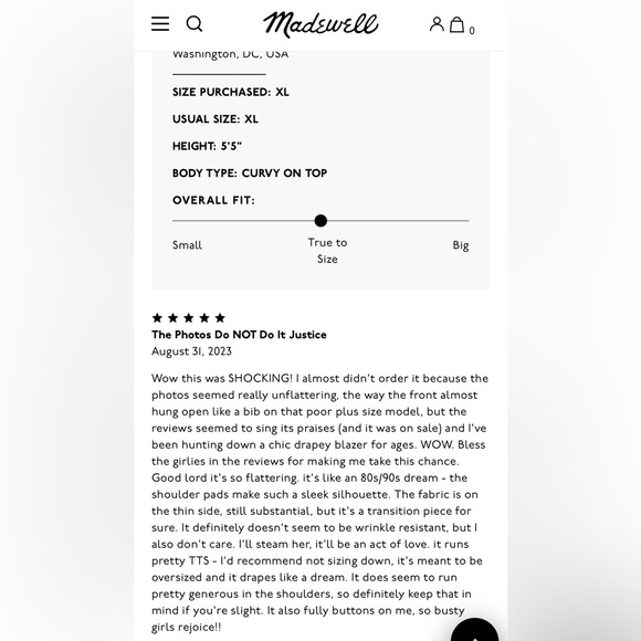 NWT Mdwll The Relaxed Blazer in Softdrape $198 - Picture 11 of 13